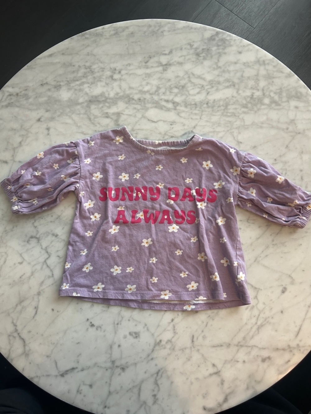 Tucker + Tate Lavender Floral Tee with Pink Text